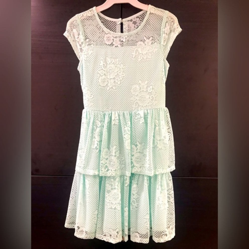 Big Girl mint green Church Easter Party Wedding Flower Girl Dress dance clothing